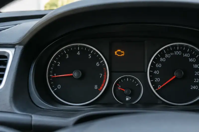 Gösterge panelinde yanan sarı motor arıza lambası
